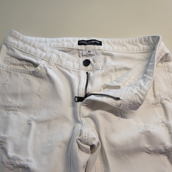 Dolce & Gabbana White Distressed Skinny Jeans Cute Fit - Sz 40